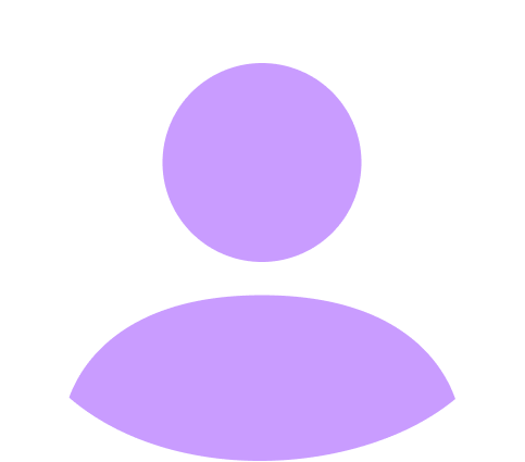 Standard Platzhalterbild für ein Benutzerprofil mit lila Kreis und Schulterlinie auf weißem Hintergrund.
