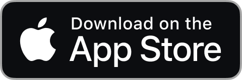 Przycisk pobierania aplikacji z App Store z białym logo Apple na czarnym tle.
