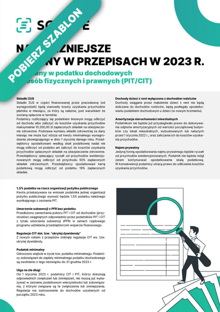 Zmiany podatkowe 2023 szablon