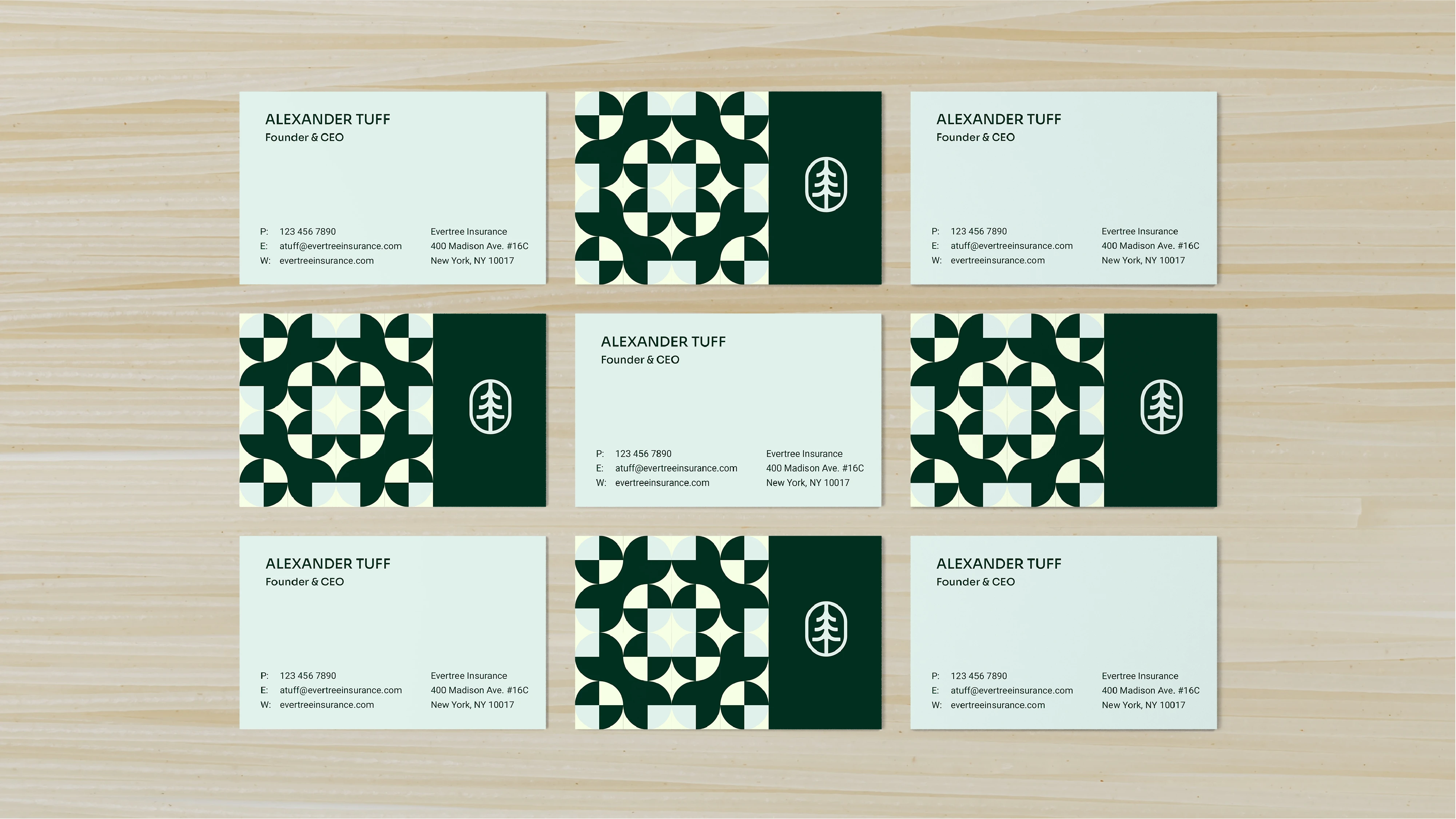 Evertree business card design