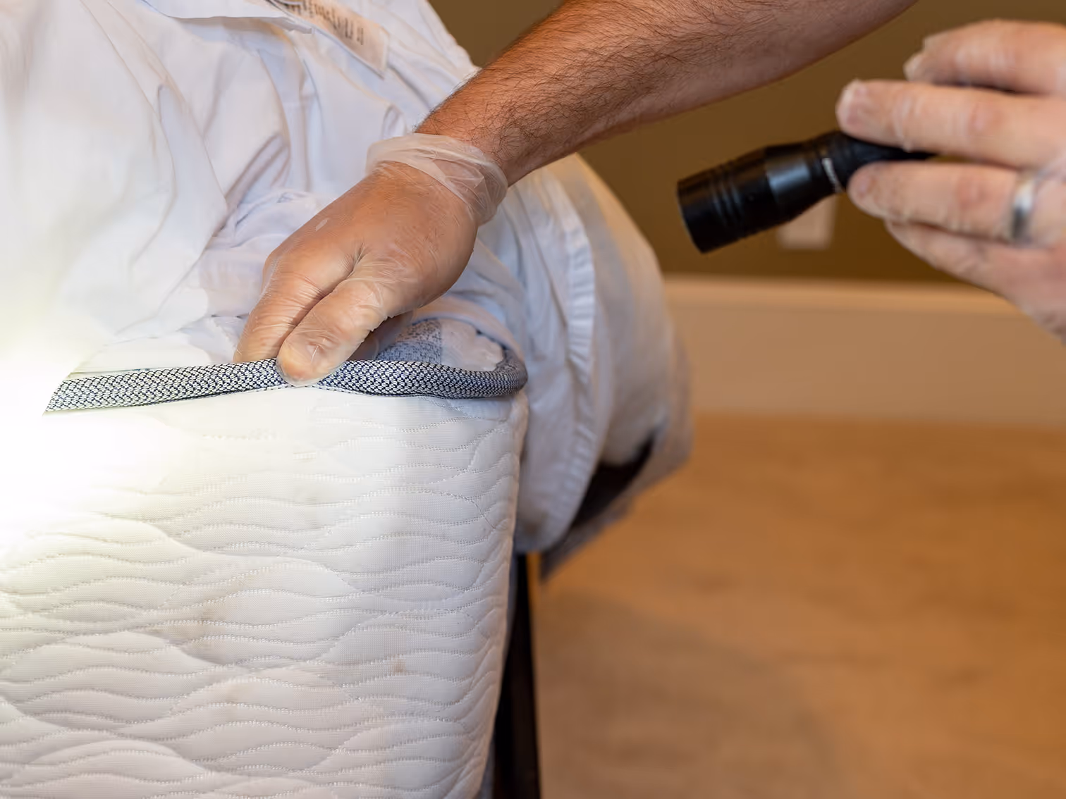 inspecting a mattress for bed bugs