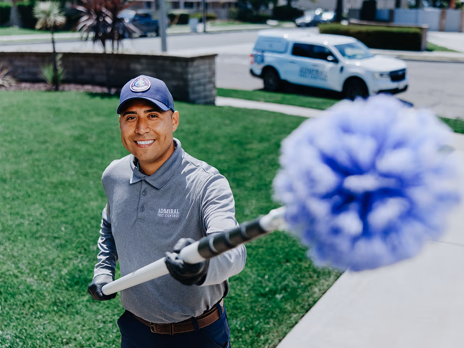 california pest control specialist treating a bellflower home