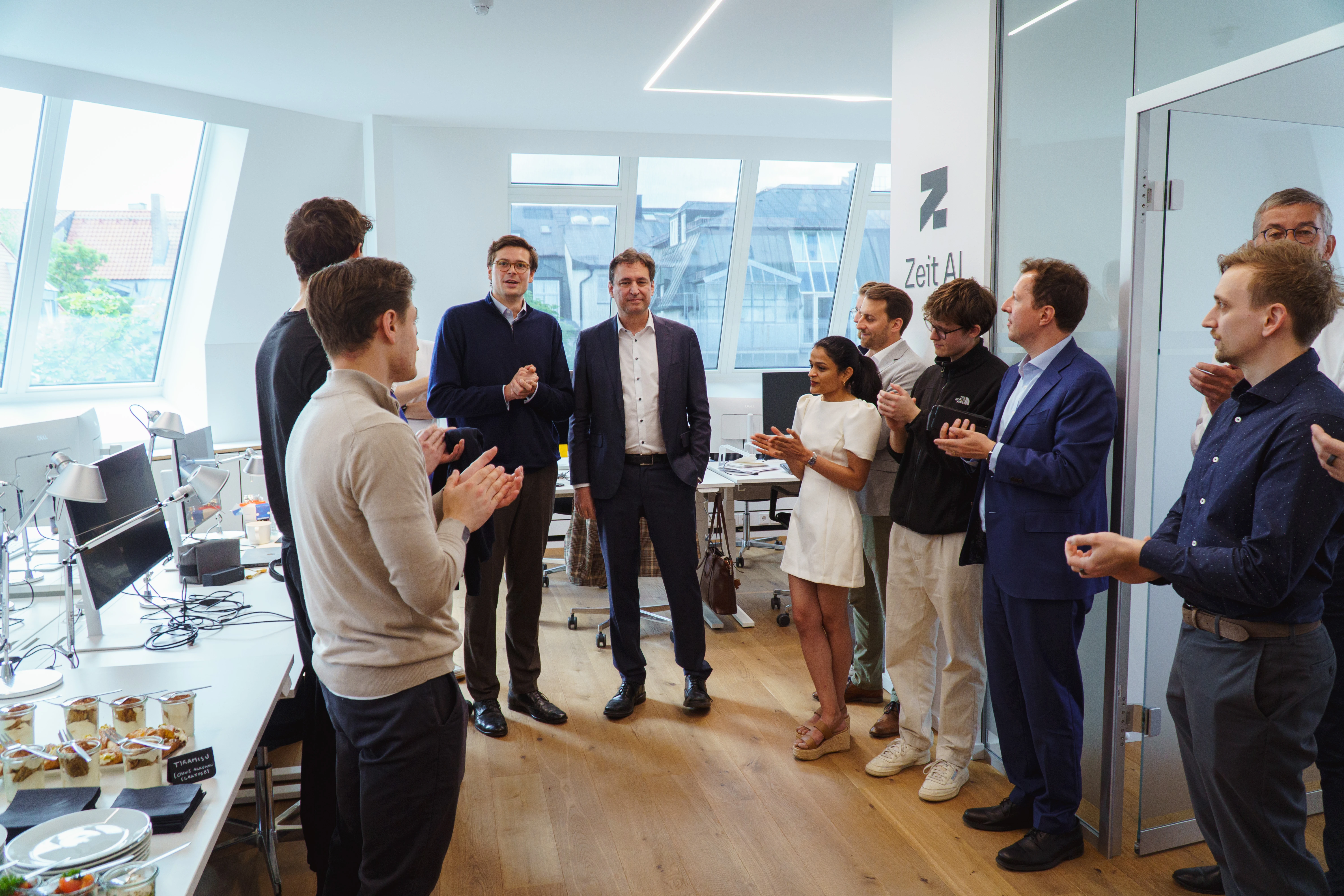 Team meeting at the office desk