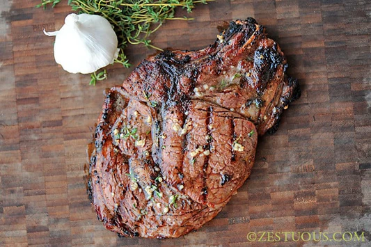 Grass-fed ribeye steak beef cut