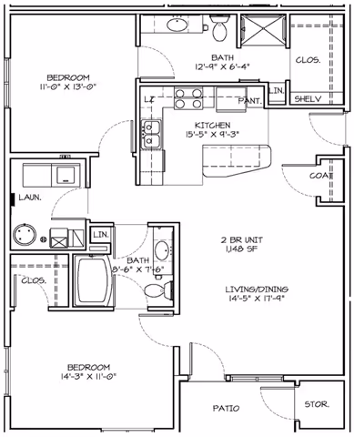 Summit Falls two bedroom layout