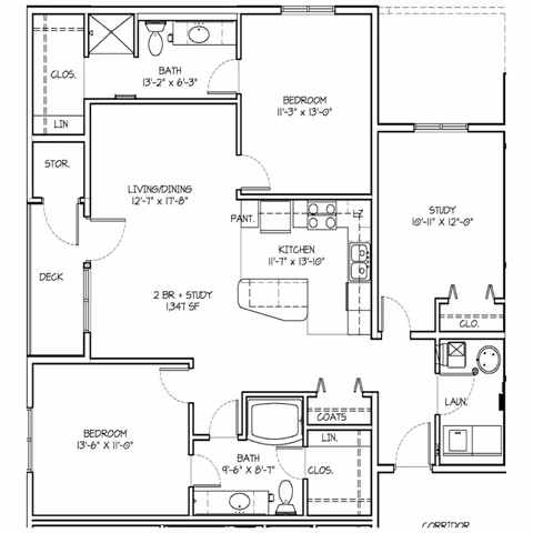 Summit Falls three bedroom layout
