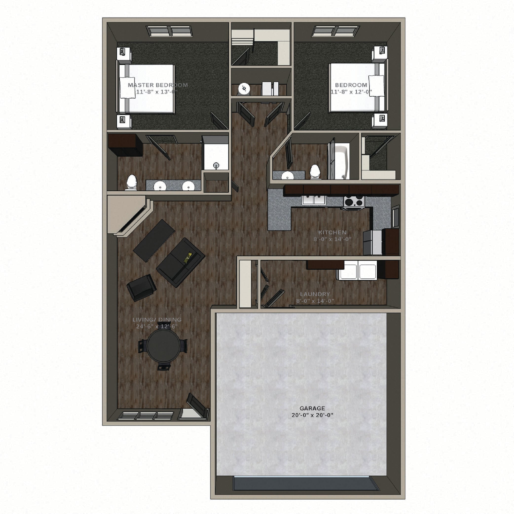 Two Bedroom Townhome