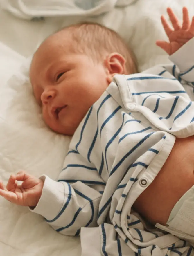 A close up of a baby