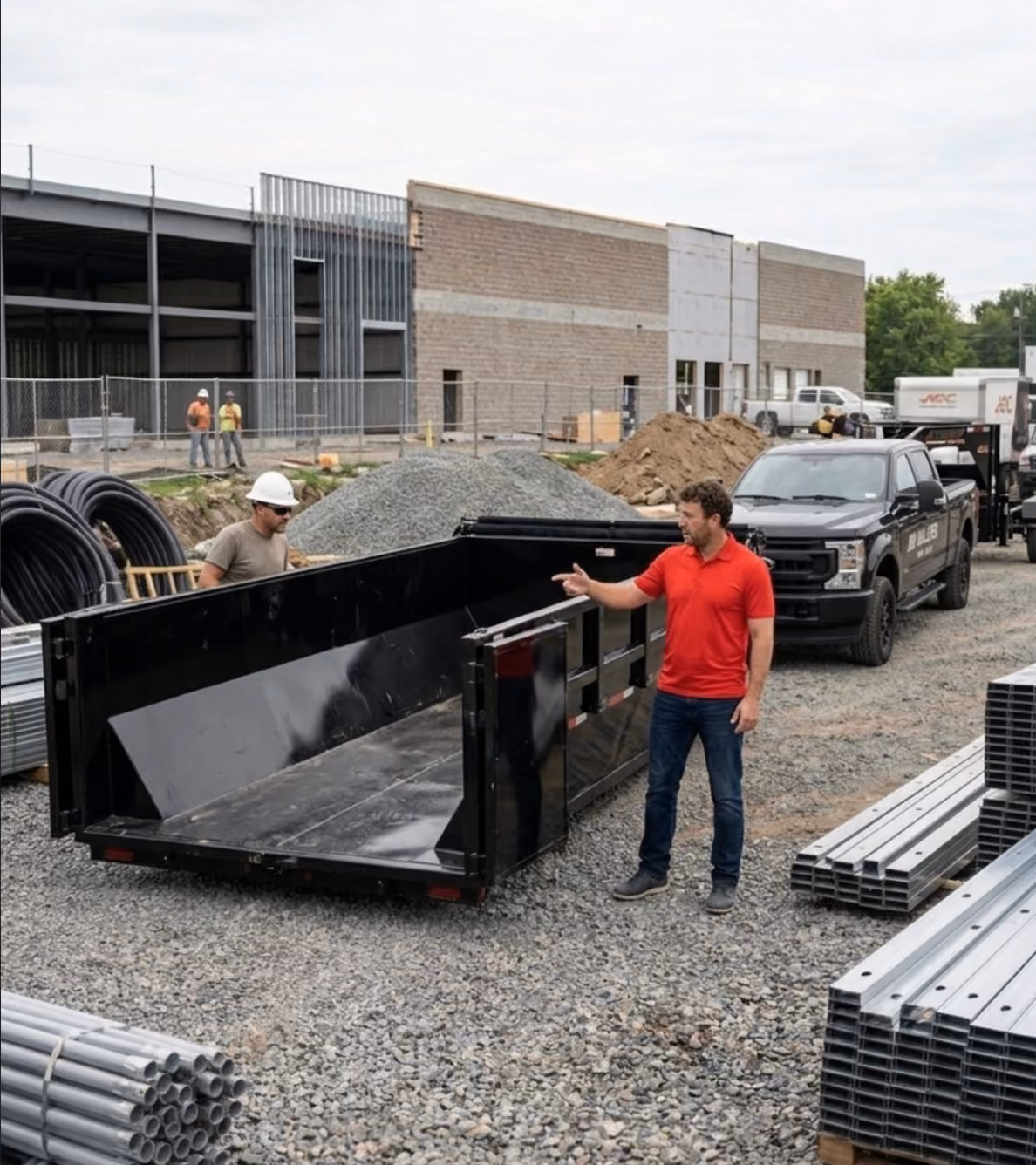 JD Haulers dump trailer delivered to a residential driveway in Oriskany NY
