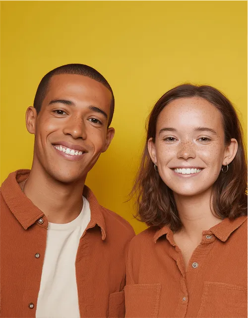 A smiling man and woman together, showcasing positive workplace relationships and successful hiring outcomes.