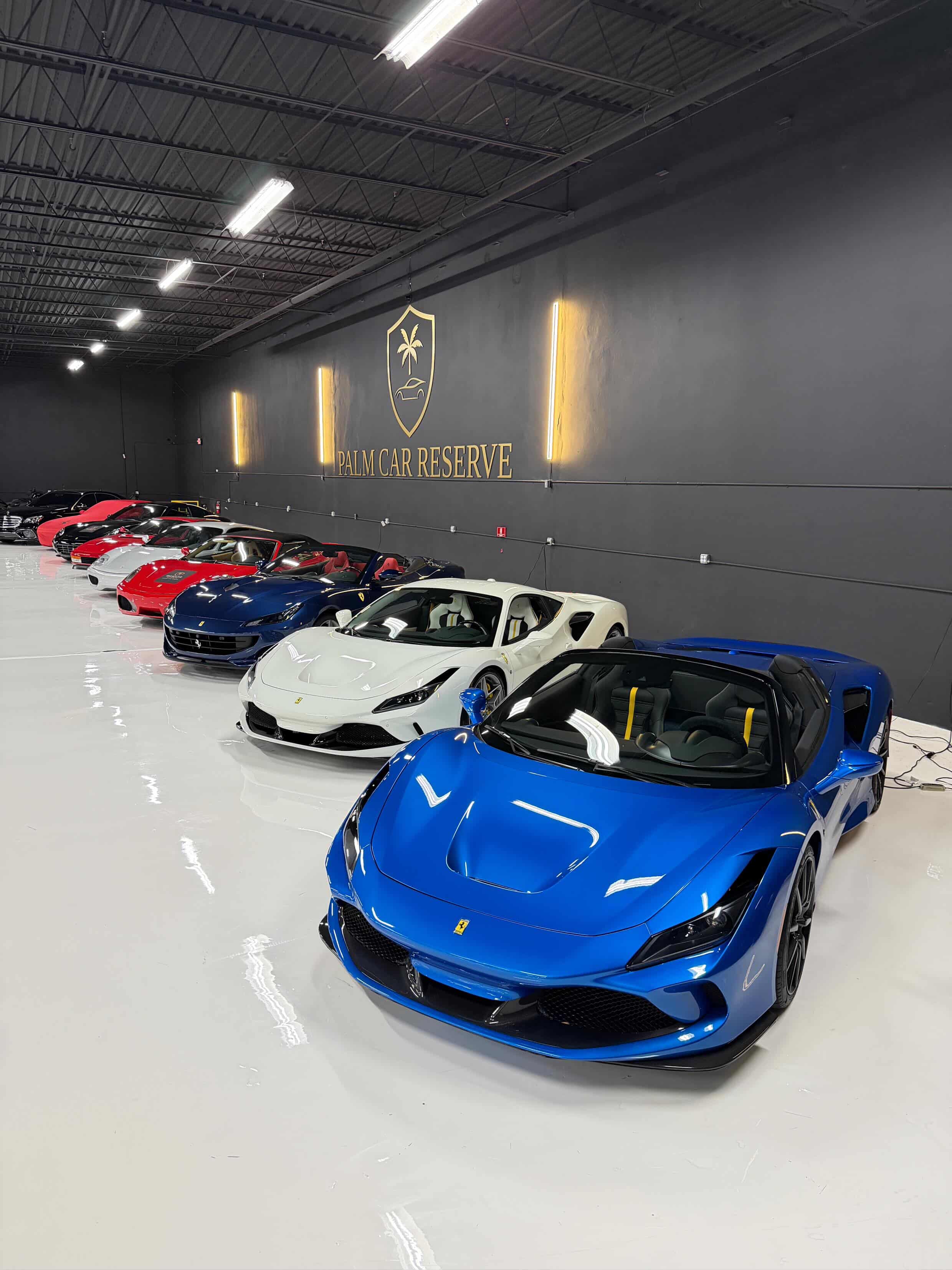 Luxury car storage Boca Raton facility interior