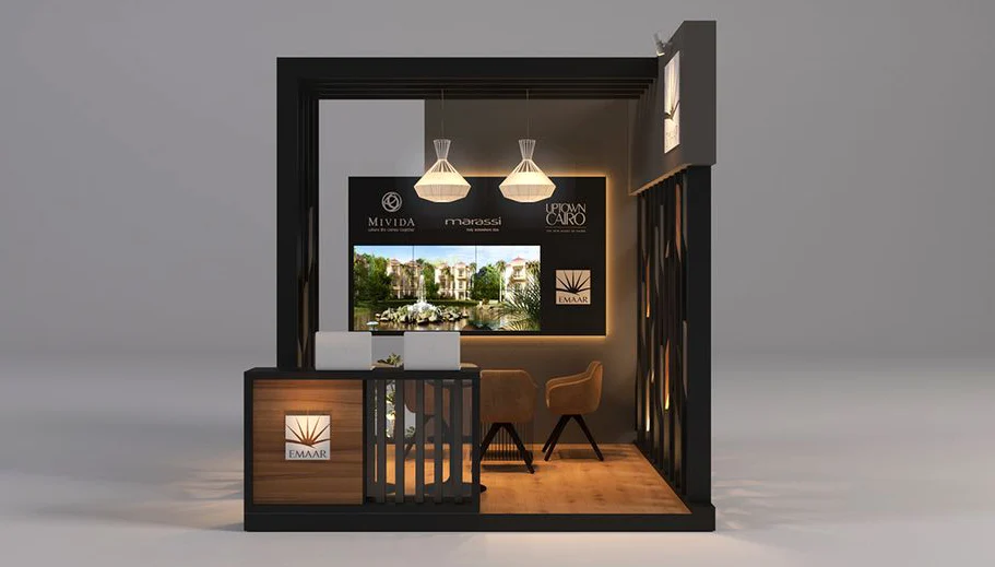 Custom exhibition stand Dubai — premium booth designed and built by Naqsh Media exhibition stand contractor