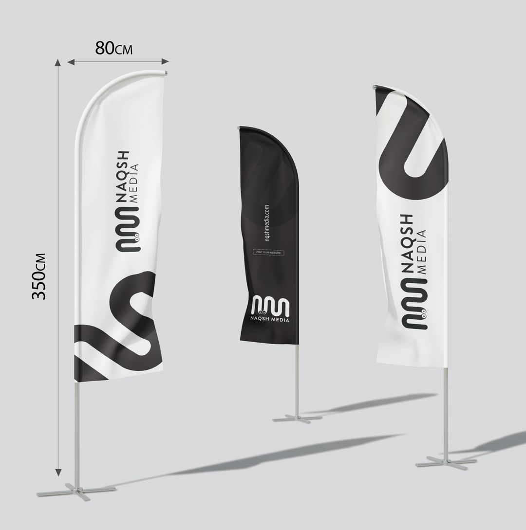 Feather flag with pole and base — Naqsh Media Dubai