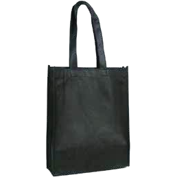 Black non-woven tote bag, lightweight and recyclable, for corporate events