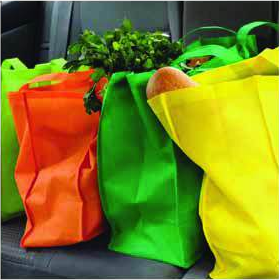 Biodegradable non-woven shopping bags in several colours for branded giveaways