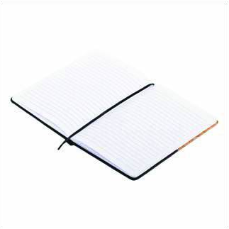 A5 branded notebook with lined pages and elastic closure for corporate gifting in Dubai