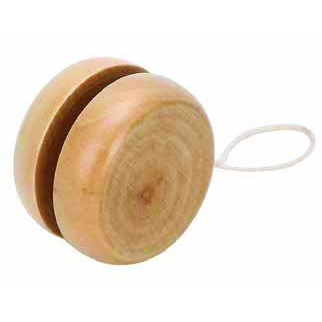 Polished wooden yoyo, a biodegradable alternative to plastic promotional toys