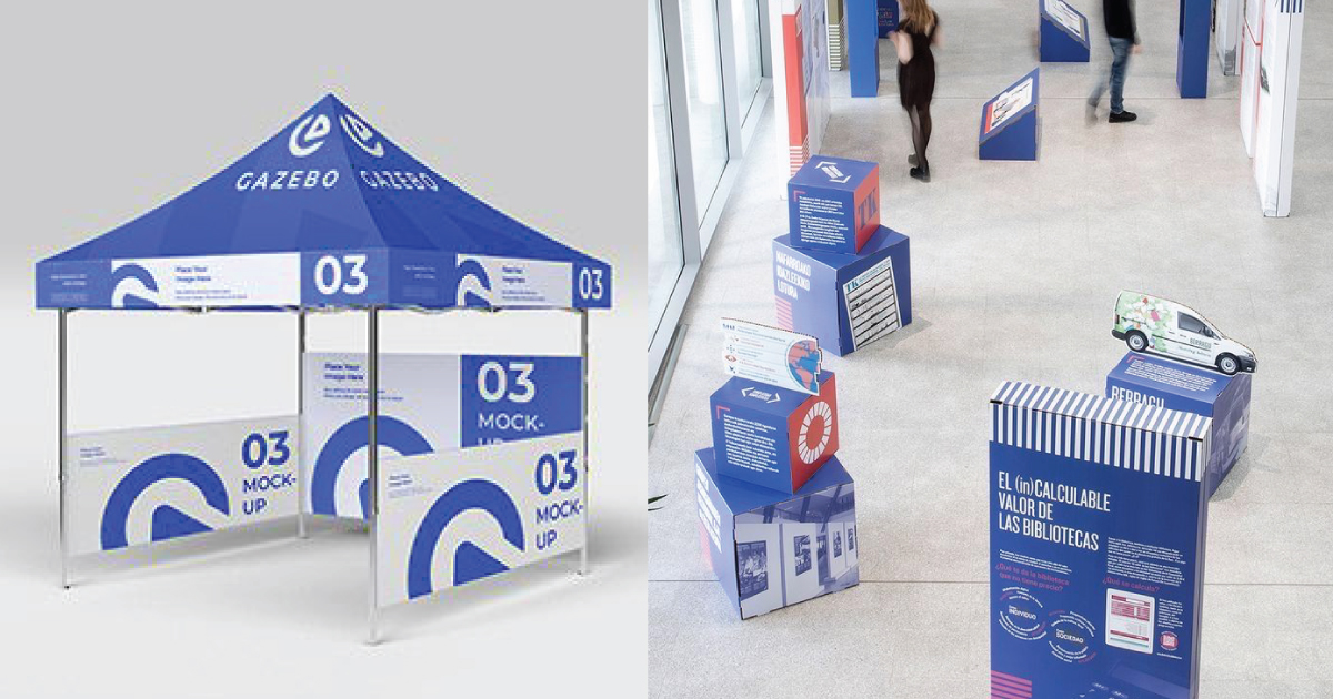 Event printing services and stage branding produced in Dubai