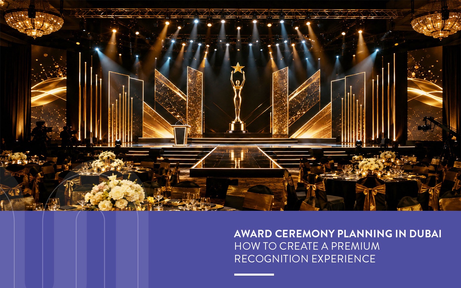 Award ceremony stage and lighting produced in Dubai