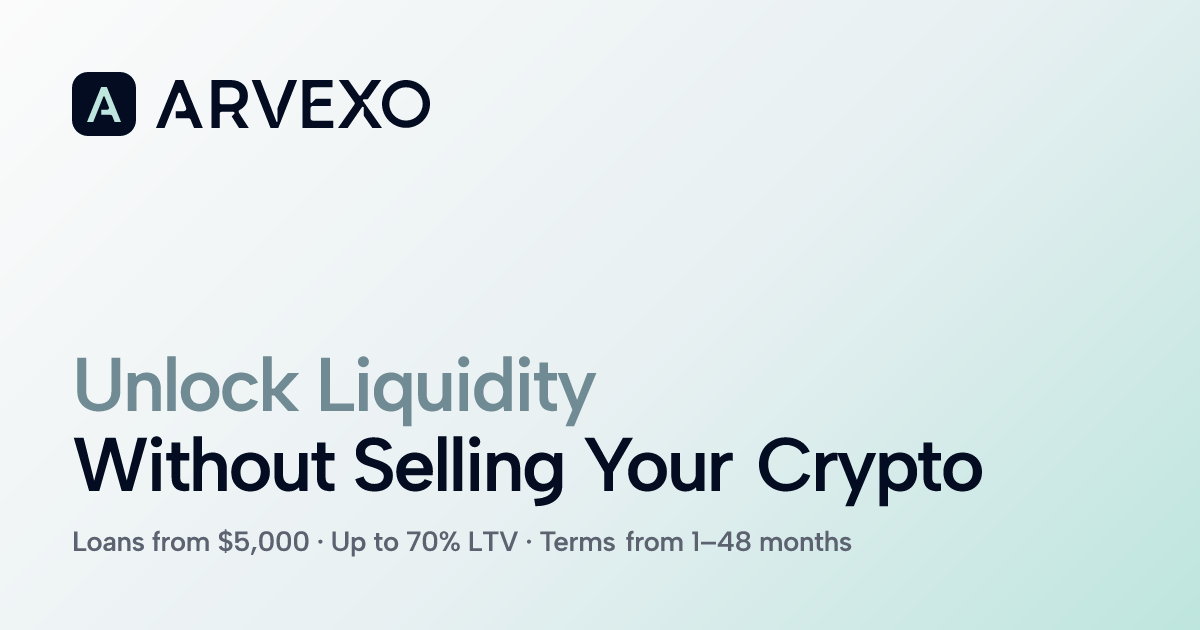 Arvexo, crypto-backed lending platform, website and marketing by Naqsh Media
