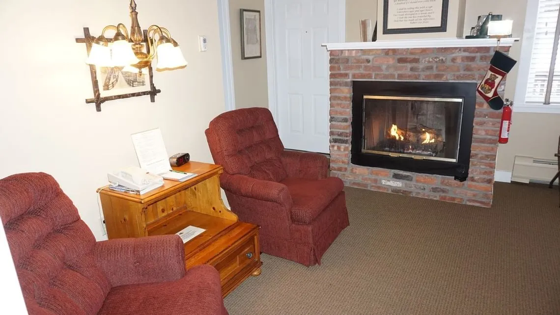 Armchairs by the fire place