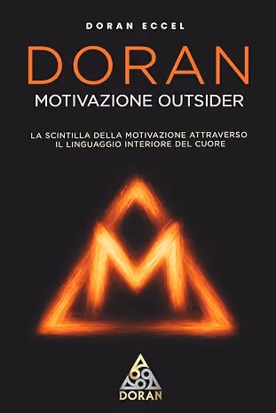 Doran Outsider Motivation book cover with M-shaped symbol and flaming triangle.