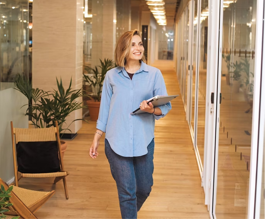 Woman in office