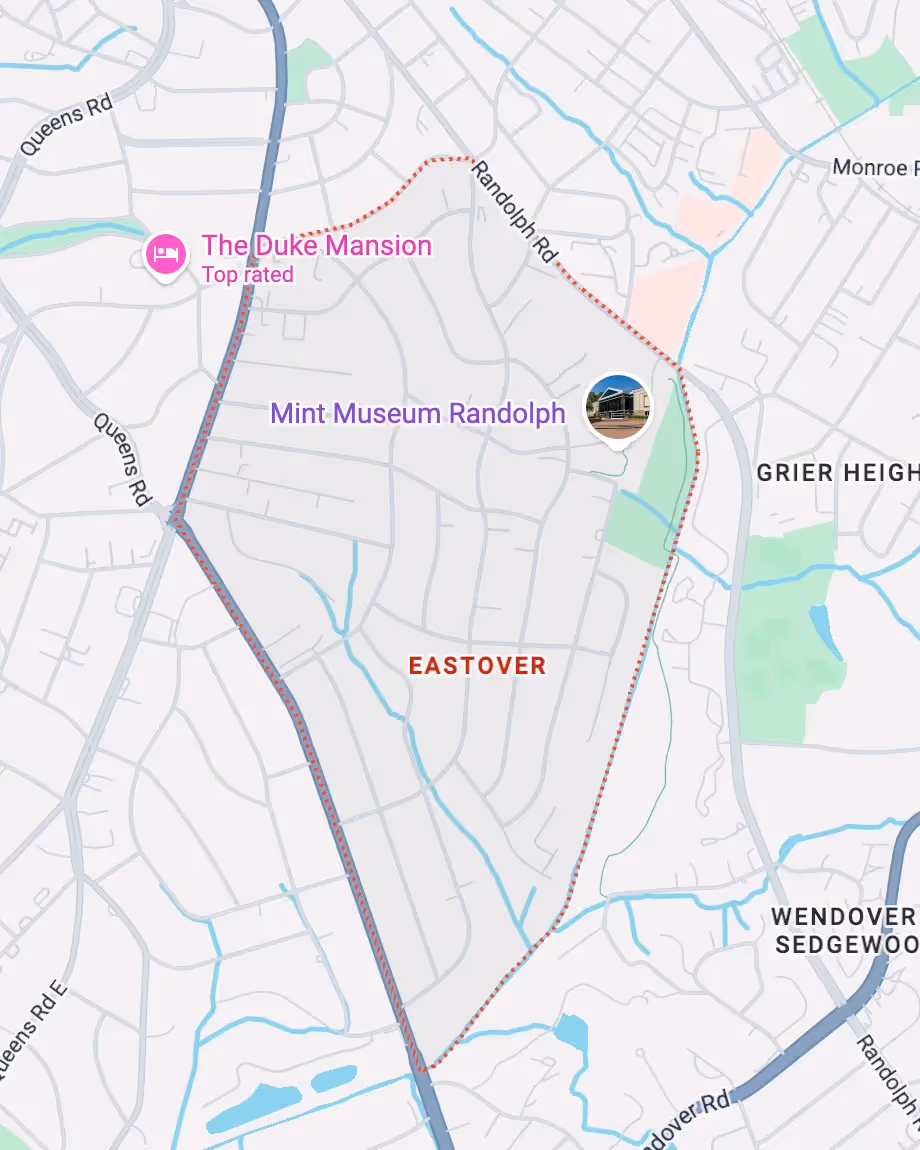 Eastover, Charlotte map