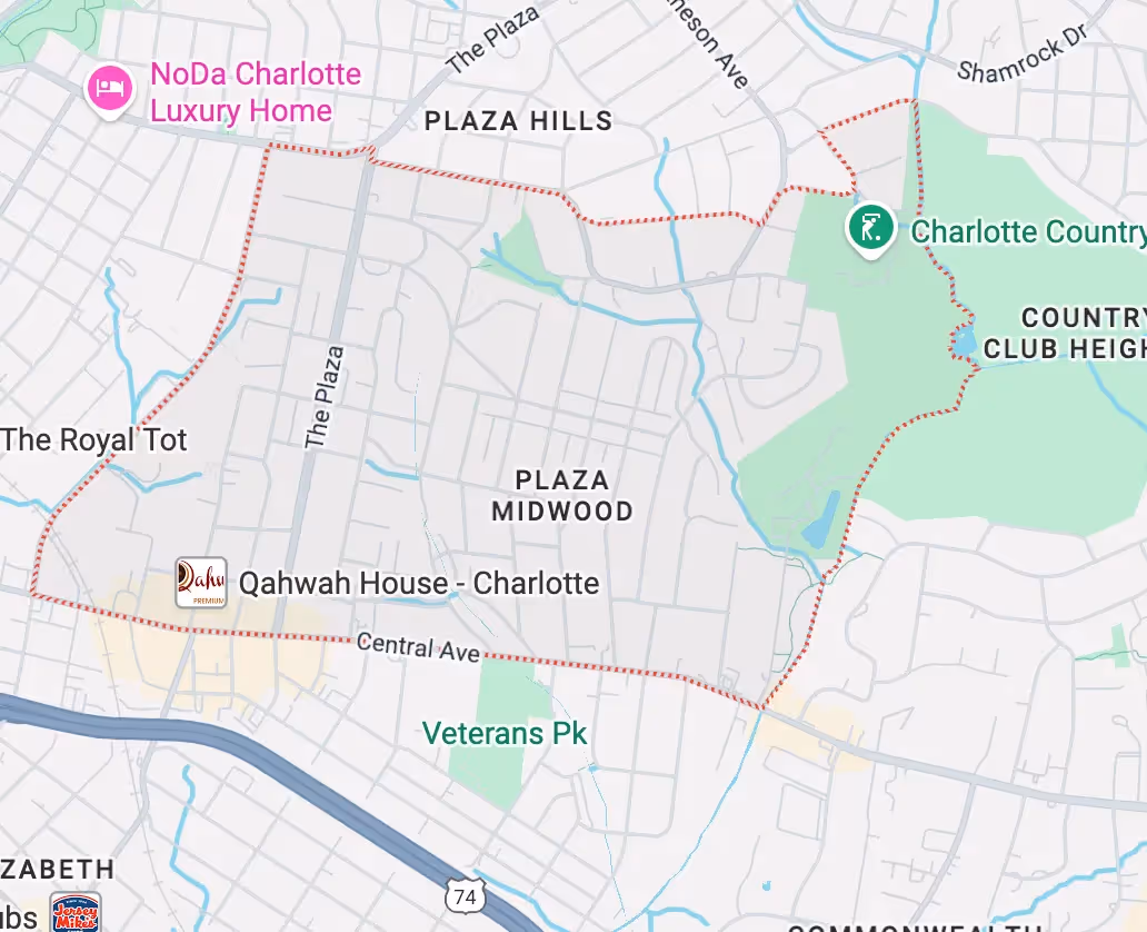  Plaza Midwood, Charlotte Map