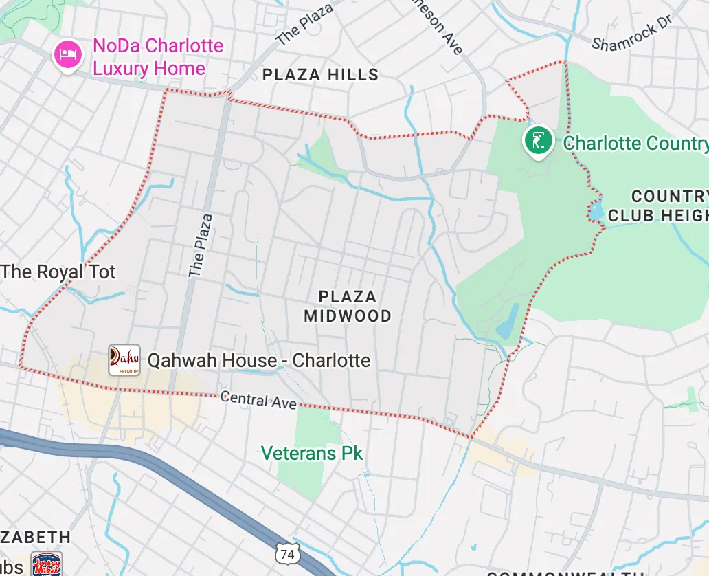  Plaza Midwood, Charlotte Map