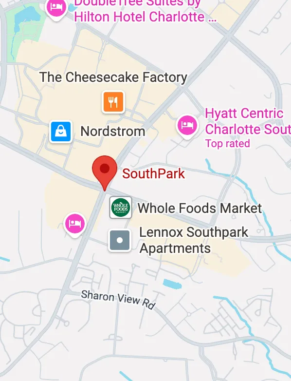 SouthPark, Charlotte Map