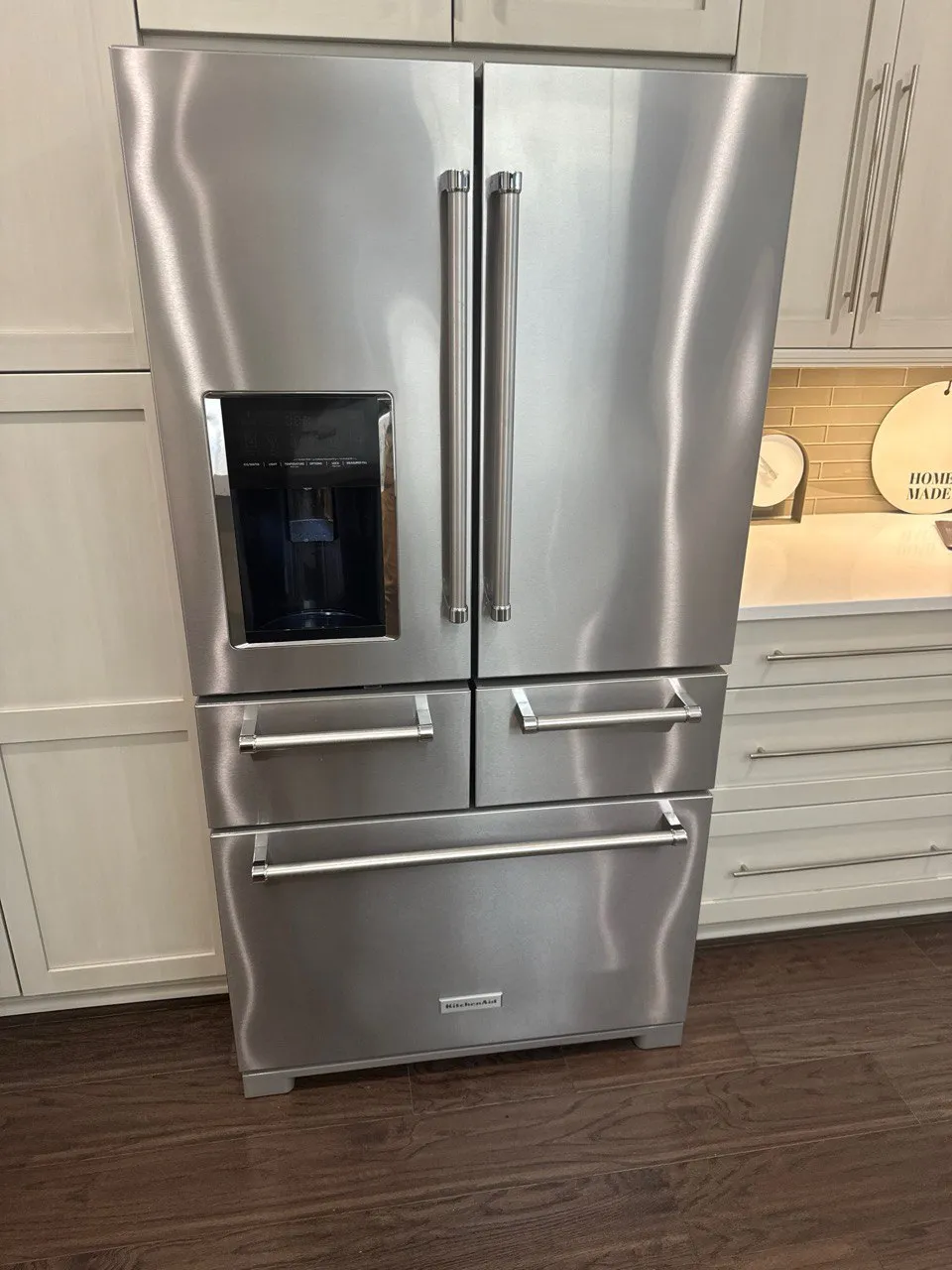 KitchenAid built-in stainless steel side-by-side refrigerator