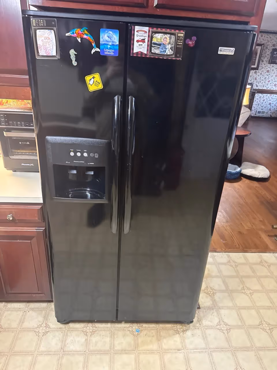 Black Kenmore side-by-side refrigerator