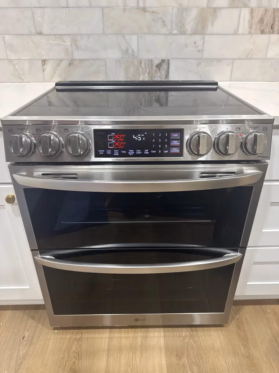 LG stainless steel double-oven electric range