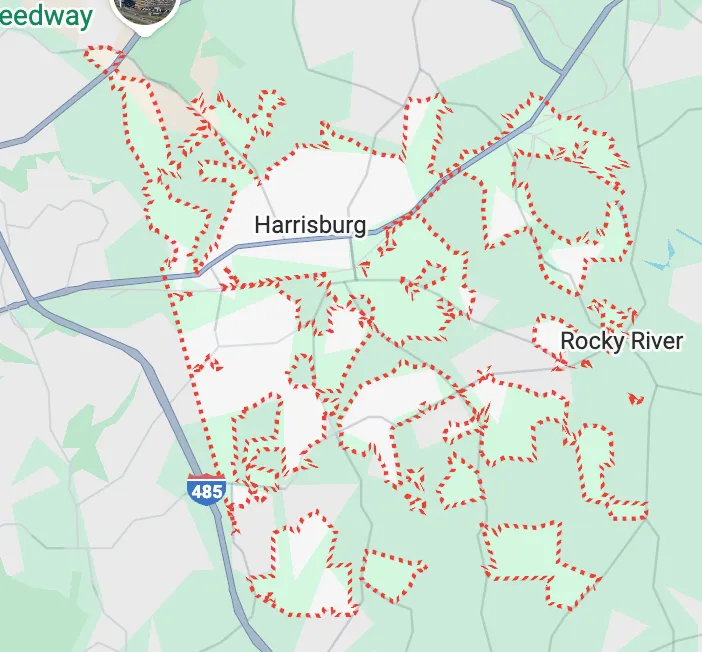 Harrisburg, NC map