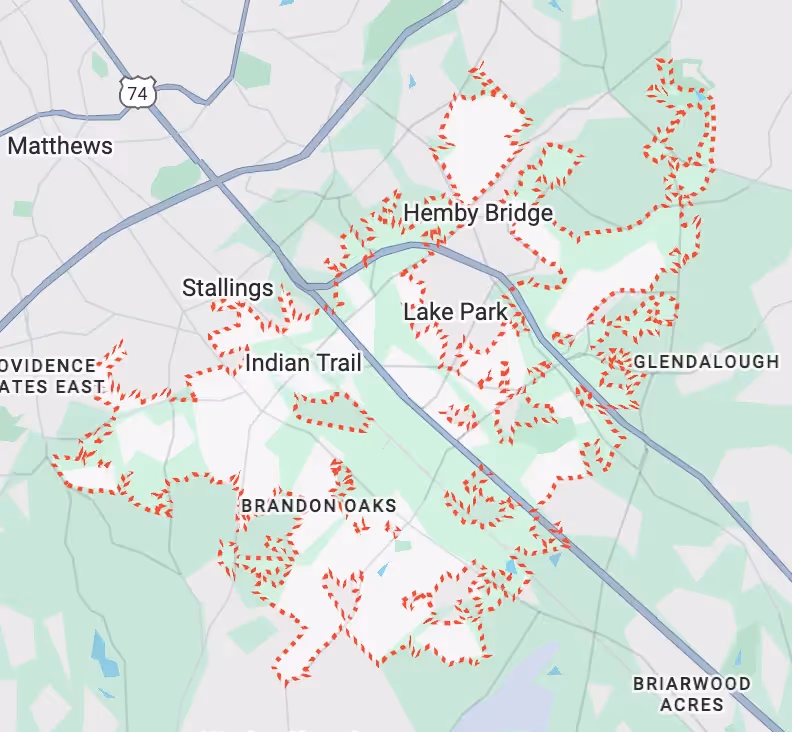 Indian Trail, NC map