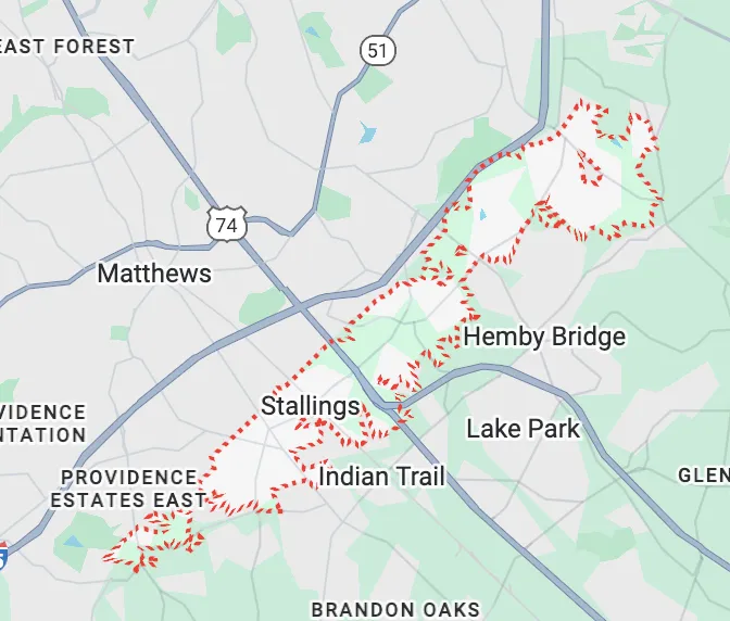 Stallings, NC map