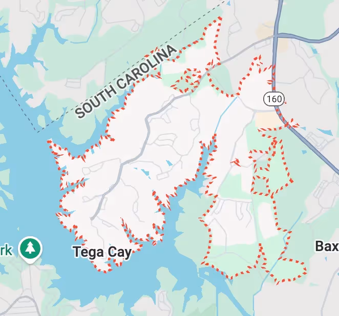 Tega Cay, SC map