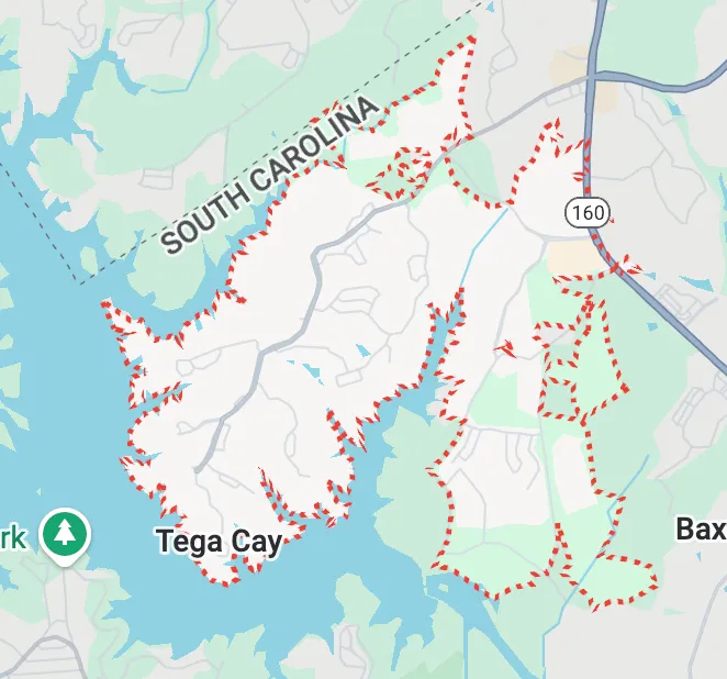Tega Cay, SC map