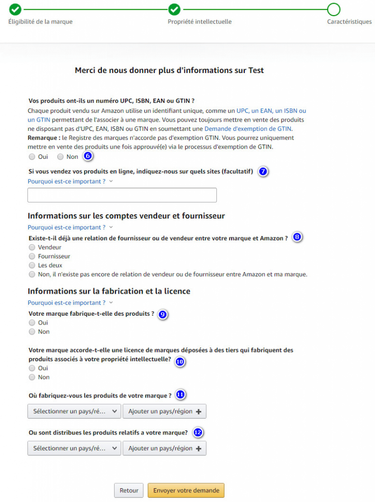 Enregistrer sa marque Amazon Brand Registry caractéristiques