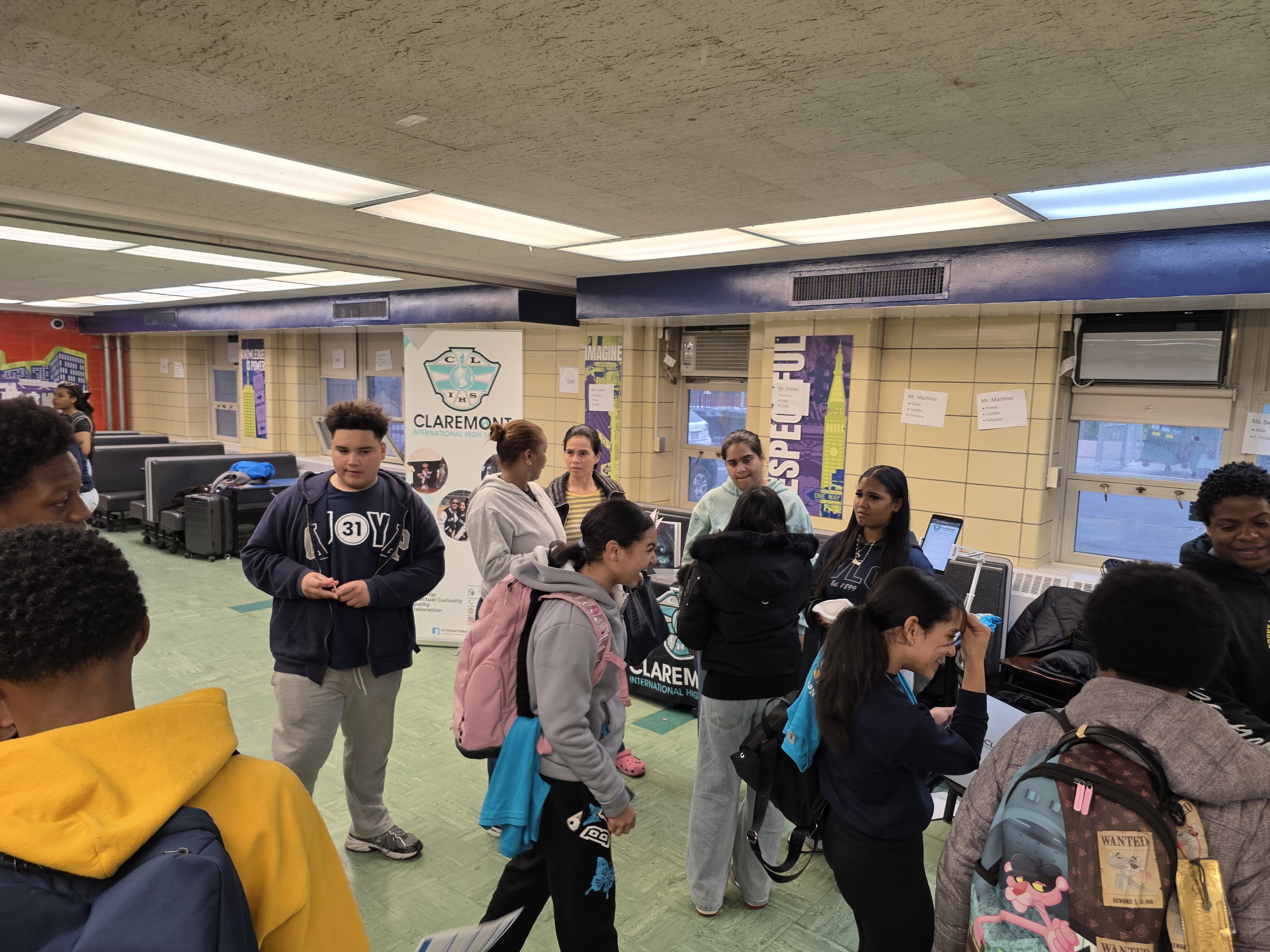 Students browsing booths at PS MS 31 first annual high school fair