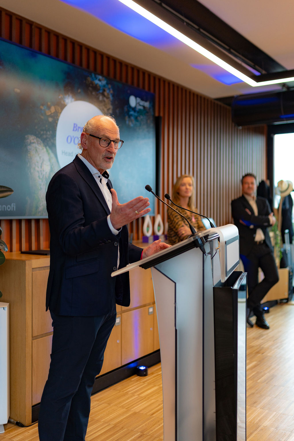 Présentation d'un projet chez Sanofi lors d'une événement corporate