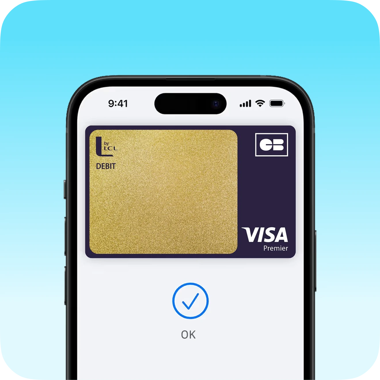 Carte bancaire L by LCL affichée dans Apple Pay sur un smartphone