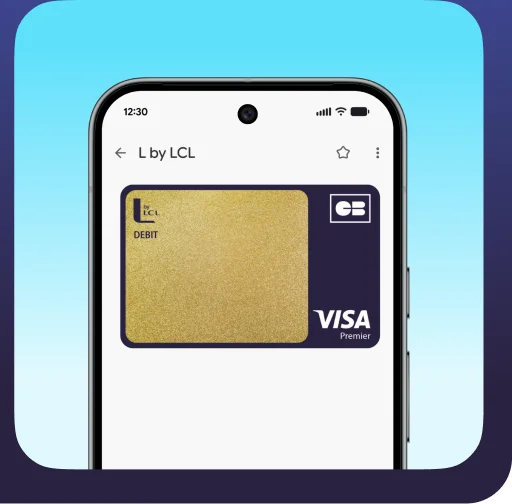 Carte bancaire L by LCL affichée dans Google Wallet sur un smartphone Android