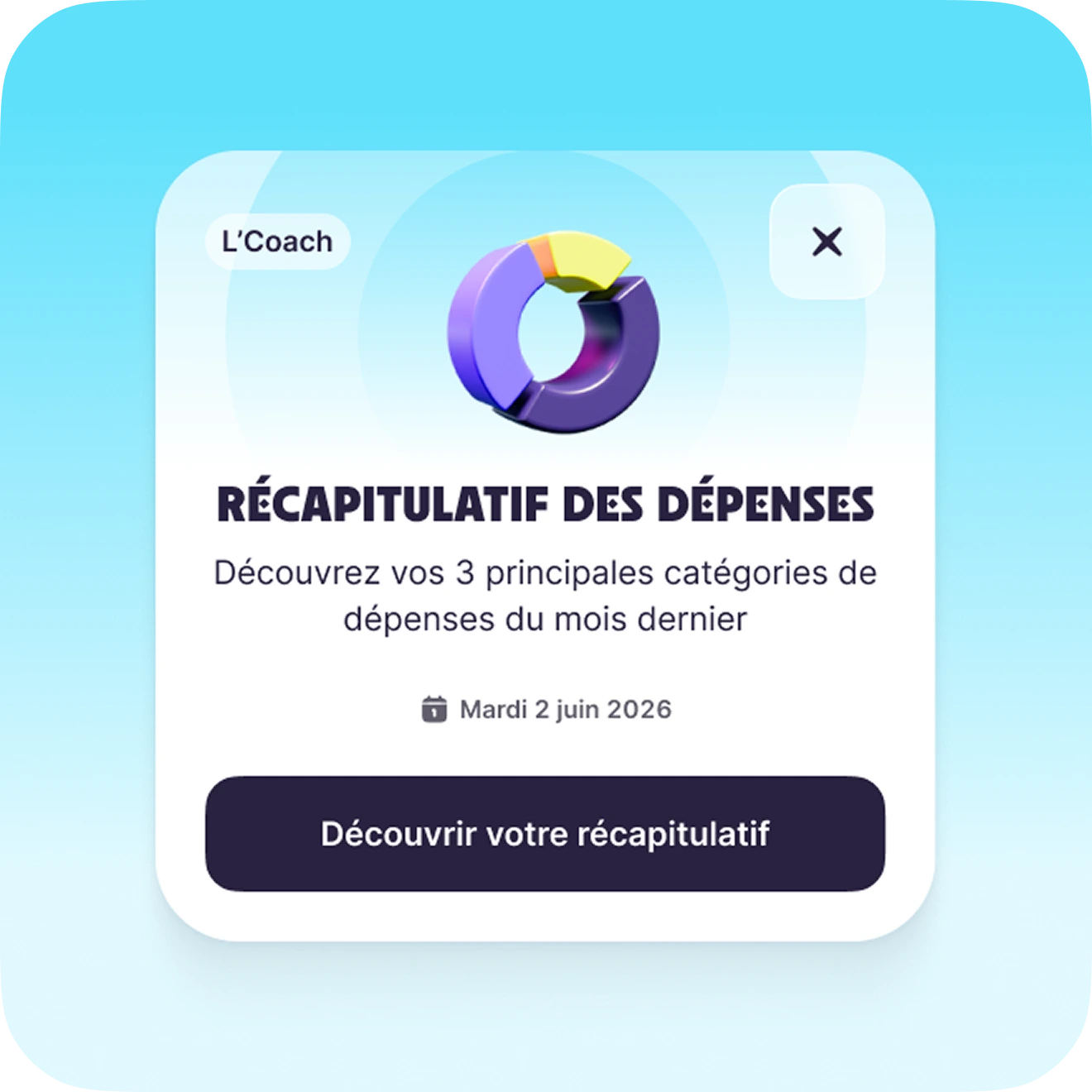Aperçu de l'Appli L'Coach : prévision du solde à venir