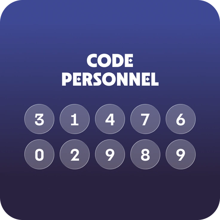 Saisie du code personnel