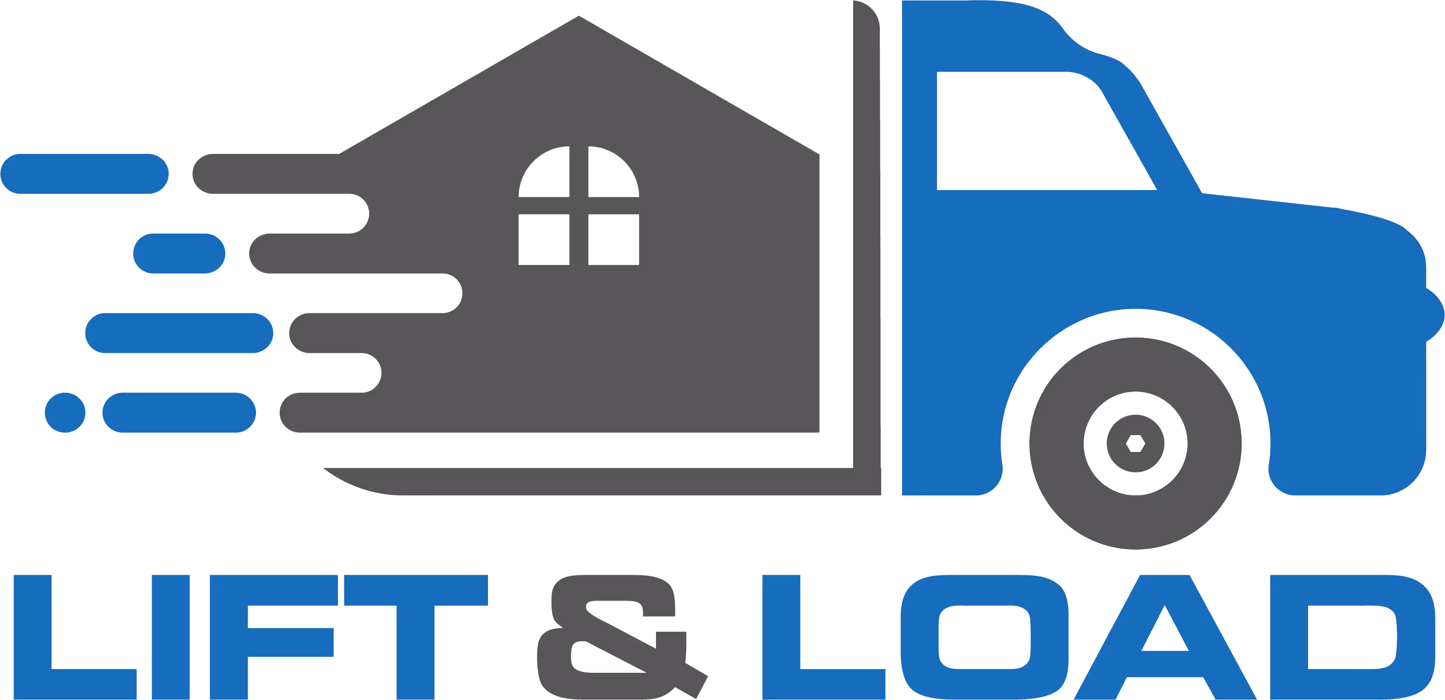 Logo showing a blue delivery truck with a gray house on the back and the text 'LIFT & LOAD' below.