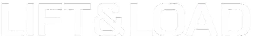 The text 'LIFT & LOAD' in bold white capital letters on a transparent background.