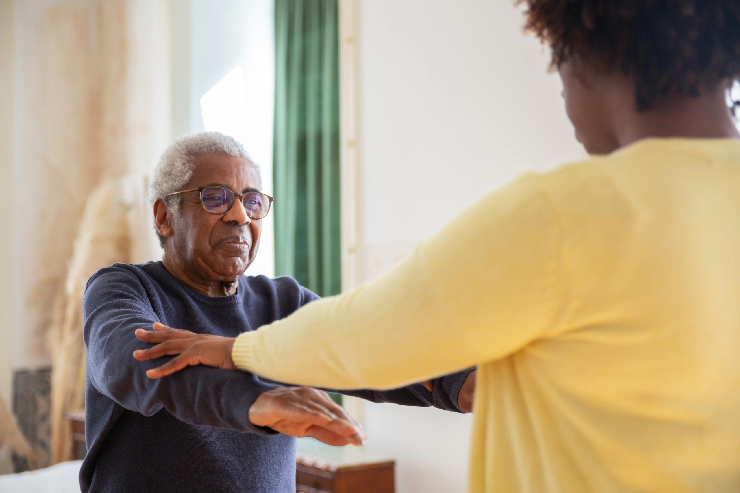 Senior patient exercising