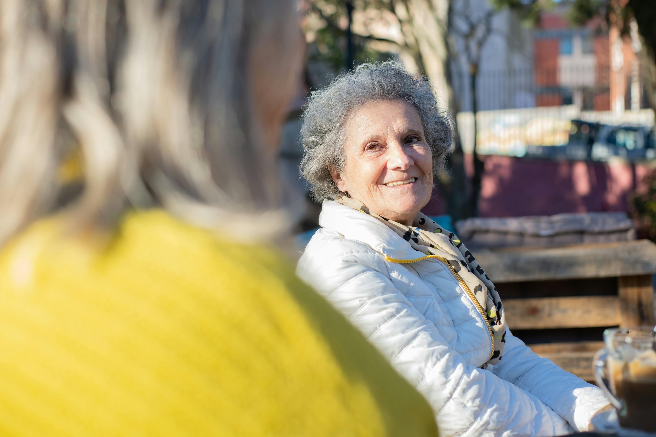 Woman sitting in the park